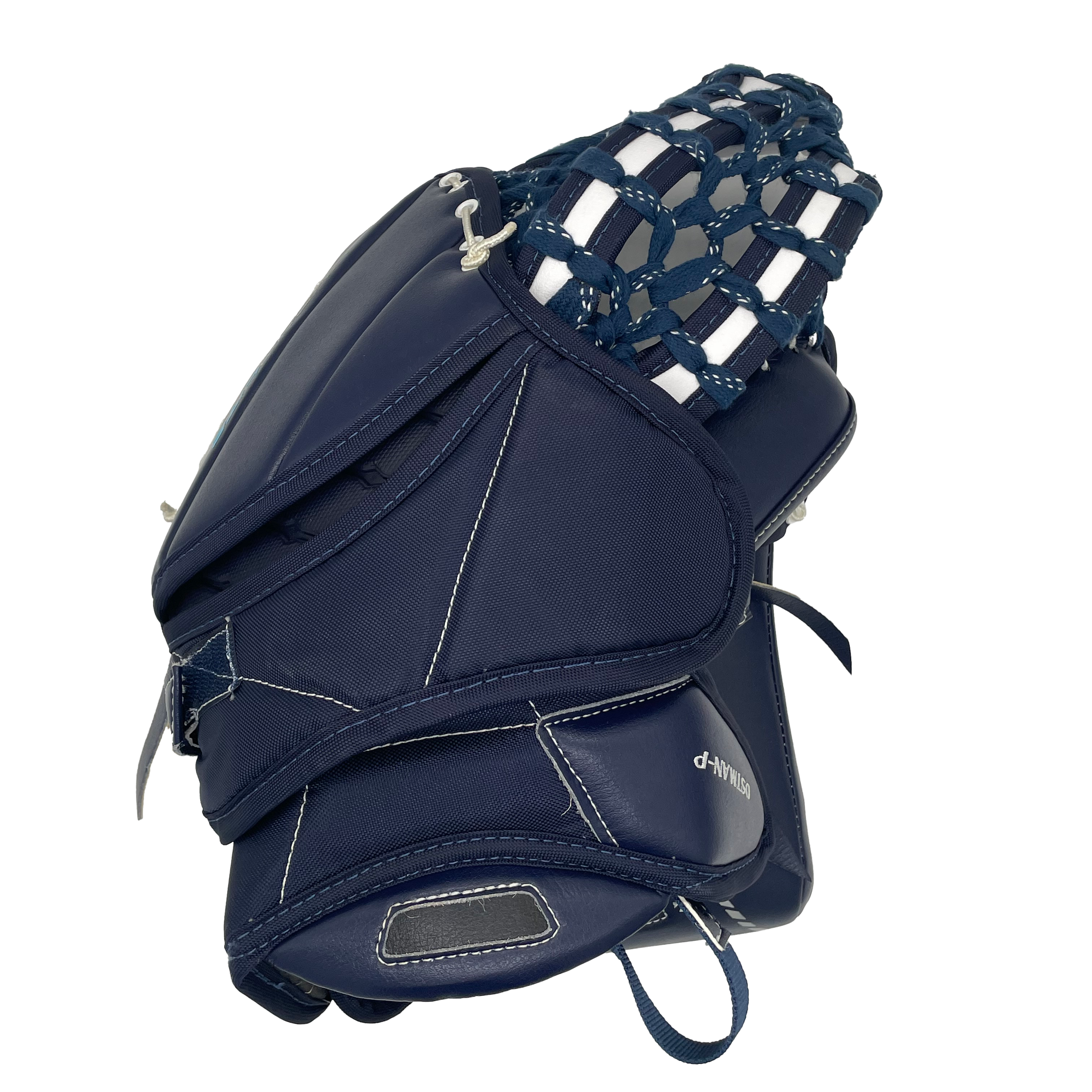 Bauer Vapor Hyperlite – Nouveau gant de gardien Pro Stock (blanc/bleu marine)